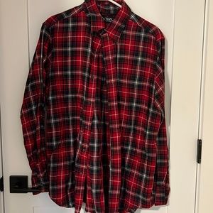 Men’s Medium Chaps Red Plaid Button Down